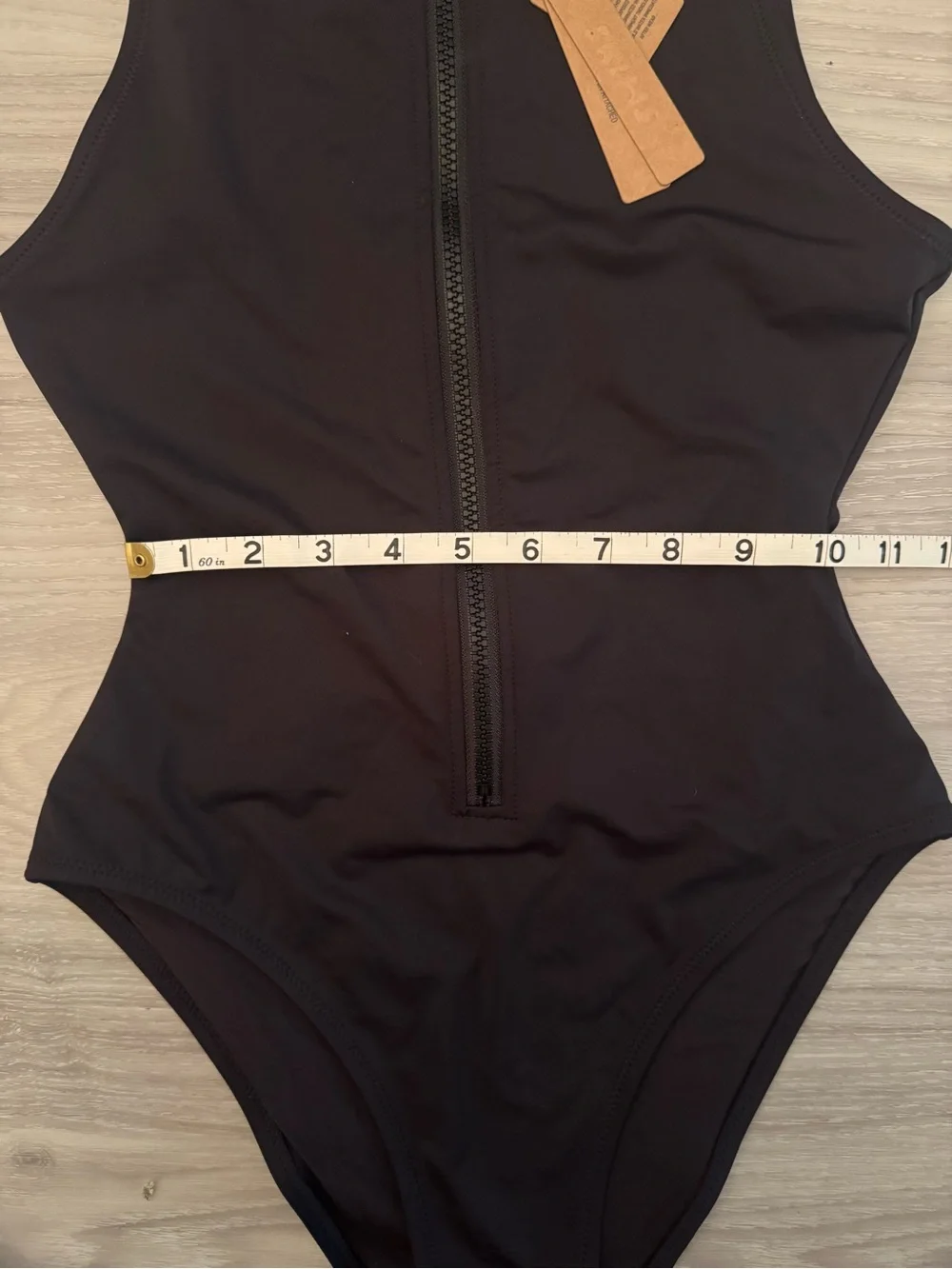 SKIMS | Recycled Swim Sleeveless One Piece | High Neck | Zip Up | Onyx | Size XS